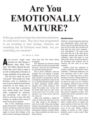 Image for Are You Emotionally Mature?