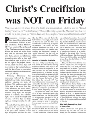 Christ’s Crucifixion Was Not on Friday