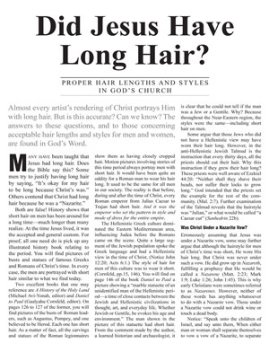 Image for Did Jesus Have Long Hair? – Proper Hair Lengths and Styles in God’s Church