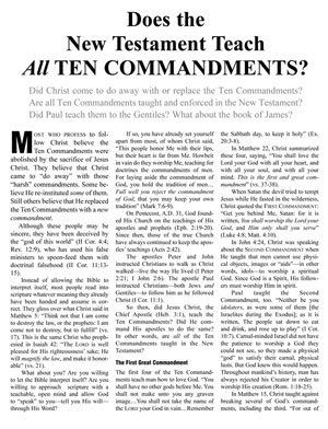 Does the New Testament Teach All Ten Commandments?