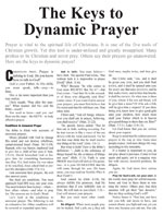 Image for The Keys to Dynamic Prayer